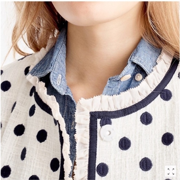 J. Crew Polka Dot Textured Tweed Blazer Jacket - Picture 4 of 14